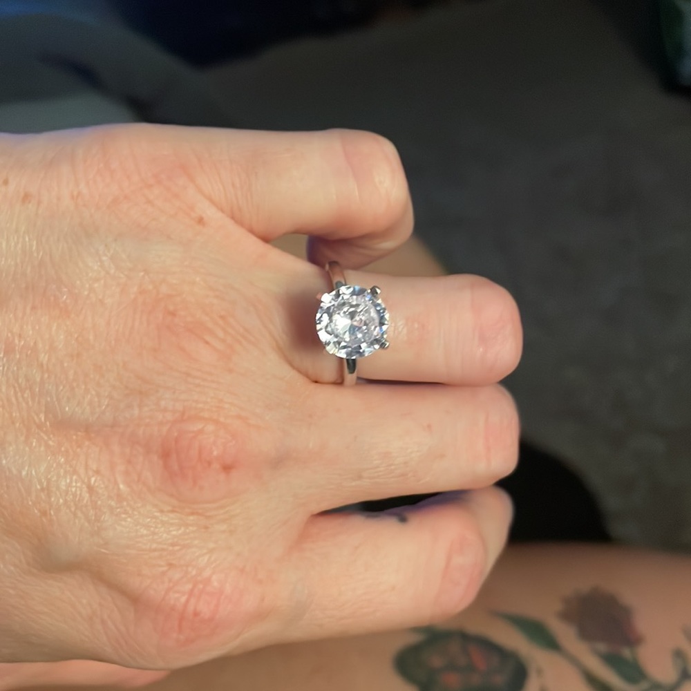 Sterling Silver Lab Diamond Ring - image 2